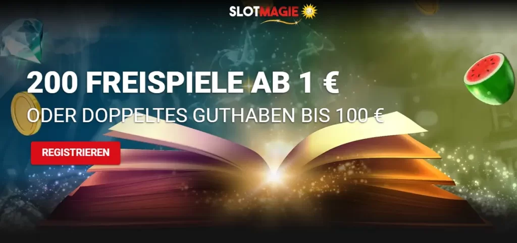 SlotMagie DE Bonus mit 200 Freispiele ab 1 Euro